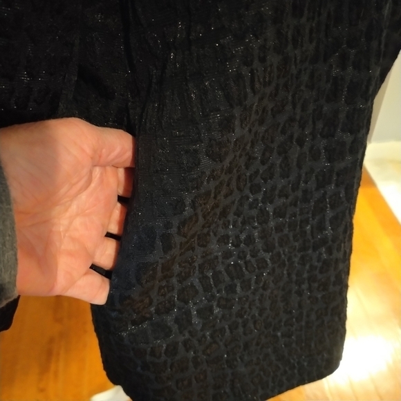 Chico's Black Open Front Snakeskin Pattern Mid Length Jacket Coat Chico's 3 - Picture 8 of 13